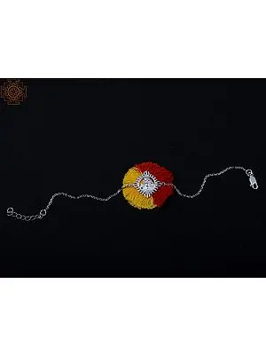 92.5% Sterling Silver Sai Baba Rakhi Bracelet