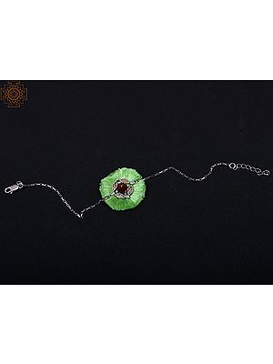 92.5% Sterling Silver Rudraksha Rakhi Bracelet