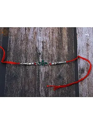92.5% Sterling Silver Floral Design Rakhi