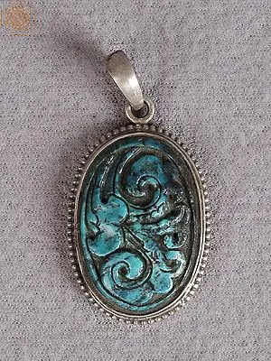 Silver Figure Pendant with Turquoise Stone