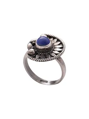 Sterling Silver Ring with Lapis Lazuli Gemstone