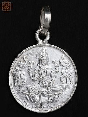 Goddess Gajalakshmi Pendant with Shri Yantra on Reverse Side