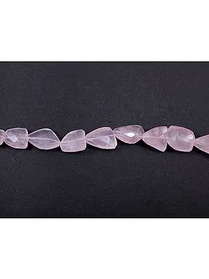 Faceted Rose Quartz Stone Nuggets (Price of 1 String)