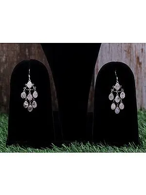 Sterling Silver Earring with Rose Quartz Stone