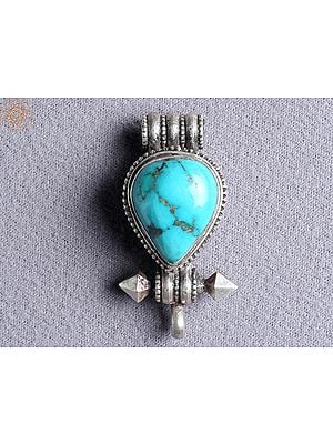 Drop Turquoise Ghau | Silver | From Nepal