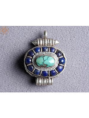 Tibetan Ghau Turquoise With Multiple Stones | Silver | From Nepal