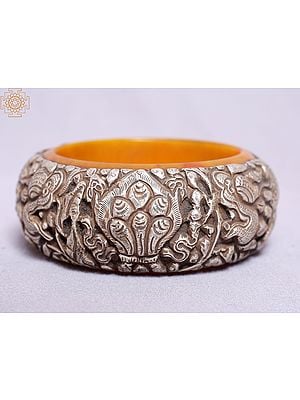 Dragon Engraved Silver Bangles from Nepal