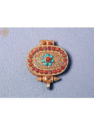 Multiple Stone Ghau Silver Pendant and Gold Plated