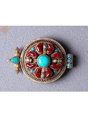 Double Dorja Copper Pendant Ghau