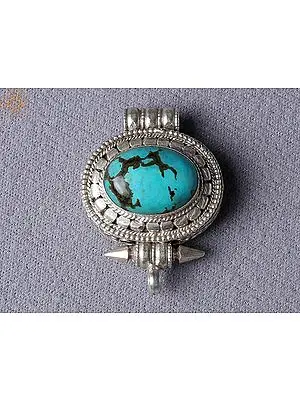 Turquoise Stone Ghau Pendant Silver