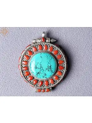 Turquoise Coral Stone Ghau Pendant