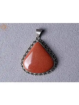 Sunstone Triangle Pendant Silver