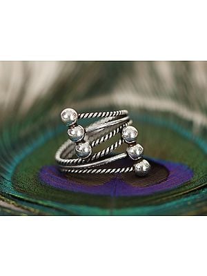 Adjustable Beads Ring | Sterling Silver Rings