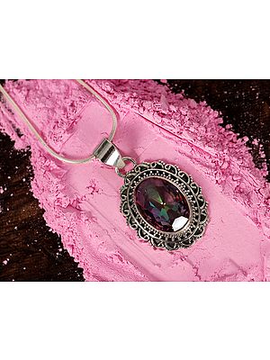 Vertical Mystic Topaz | Sterling Silver Pendant