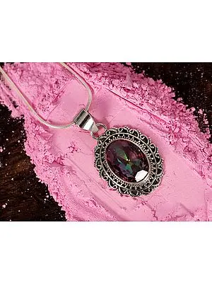 Vertical Mystic Topaz | Sterling Silver Pendant