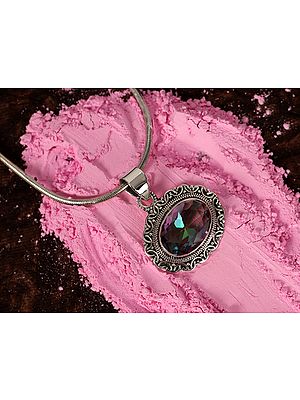 Horizontal Mystic Topaz | Sterling Silver Pendant