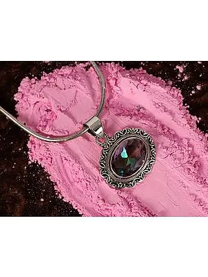 Horizontal Mystic Topaz | Sterling Silver Pendant