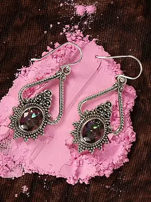 Inverted Heart Mystic Topaz | Sterling Silver Earrings