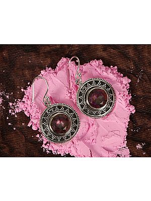 Sheild-Shaped Mystic Topaz | Sterling Silver Earrings