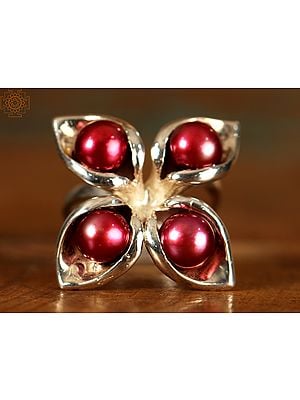 Cinnamon Red Pearl Double Layered | Sterling Silver Rings