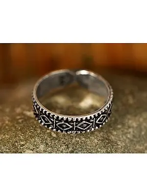 Engraved Daimond Pattern | Sterling Silver Rings