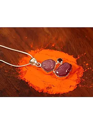 Natural Rough Ruby Stone | Sterling Silver Pendant