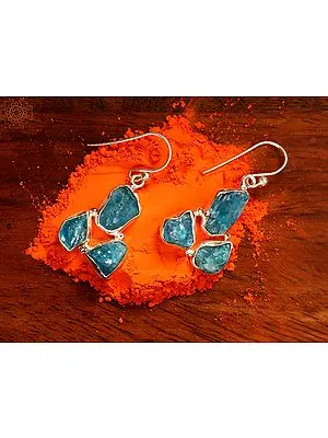 Natural Aquamarine Stone Earring | Sterling Silver Earring