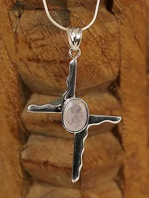 Designer Star-shaped Moonstone Sterling Silver Pendant | Sterling Silver Pendant