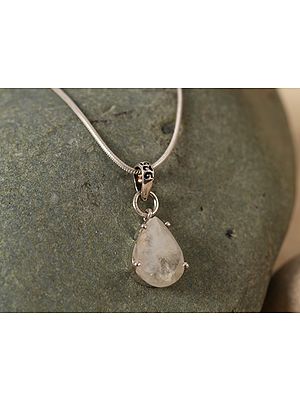 Small Droplet Moonstone | Sterling Silver Pendant