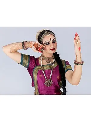 Mattal Designs Long and Short Necklace Set - Bharatanatyam Jewelery