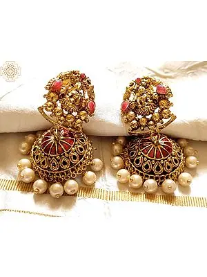 White Pearls Jhumka
