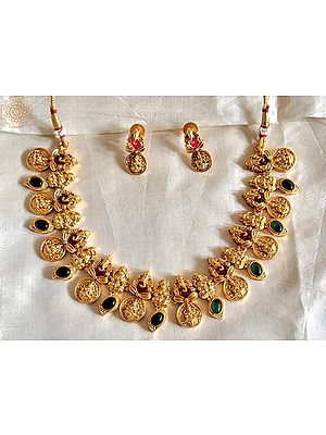 Ganesha Lakshmi Design Necklace and Earring Set