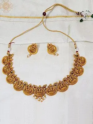 Beautiful Temple Necklace with Earring Set