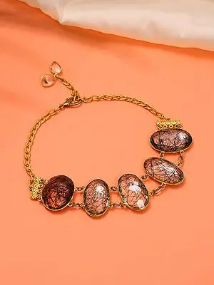Oval Shape Faceted Rutile Quartz Choker Necklace
