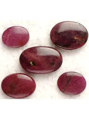 Lot of 5 Ruby Cabochons