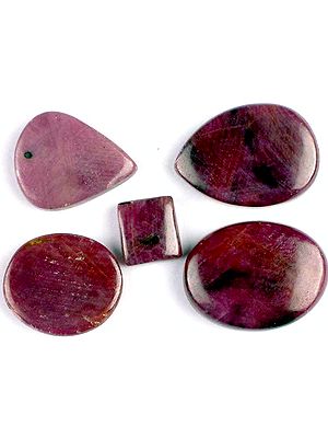Lot of Five Ruby Cabochons