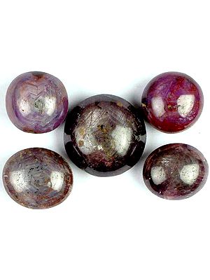 Lot of Five Star Ruby Cabochons