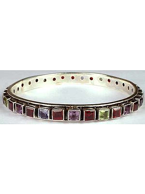 Multi Color Gemstone Bangle