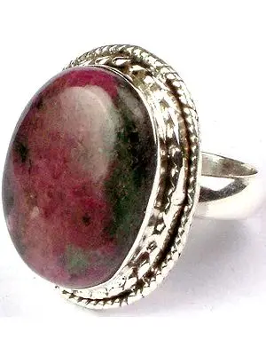 Oval Ruby Zoisite Ring