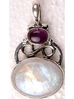 Rainbow Moonstone and Amethyst in Combo