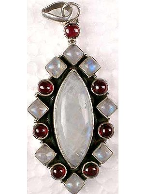Rainbow Moonstone with Garnet