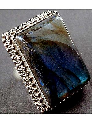 Rectangular Labradorite Ring