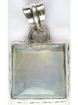 Rectangular Rainbow Moonstone Pendant