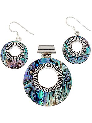 Abalone Pendant with Matching Earrings Set