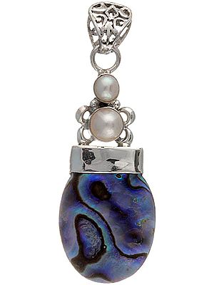 Abalone Pendant with Twin Pearl