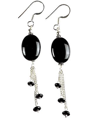 Black Onyx Earrings with Charms