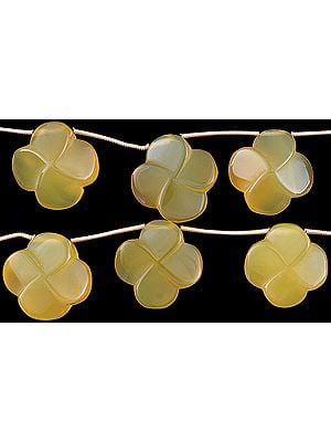 Carved Yellow Chalcedony Flowers