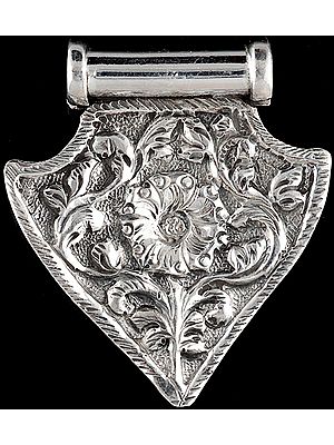 Engraved Flower Sterling Pendant