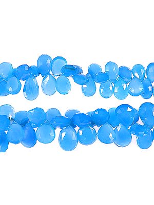 Faceted Blue Chalcedony Briolette