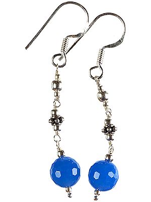 Faceted Blue Chalcedony Earrings